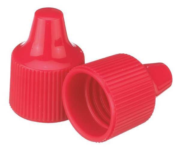 Dropper Tip CapPP, Red, PK1000