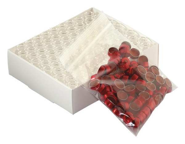 Autosampler Vial, Red Alum Seal, PK100