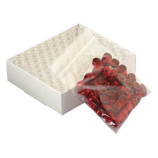 Autosampler Vial, Red Alum Seal, PK100