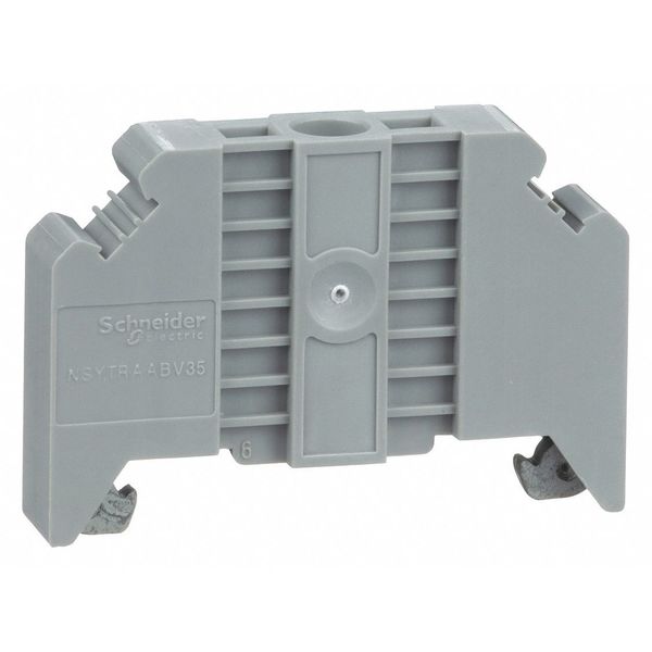 DIN Rail End Clamp, Screw Mount, 1.99 in L, Linergy TR, Plastic, Gray