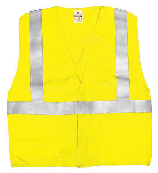 2XL Class 2 Flame Resistant High Visibility Vest, Lime