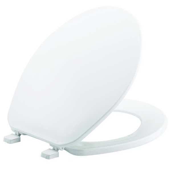 Toilet Seat, With Cover, Plastic, Round, White
