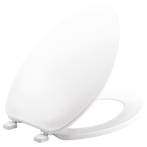 Toilet Seat, With Cover, Plastic, Elongated, White