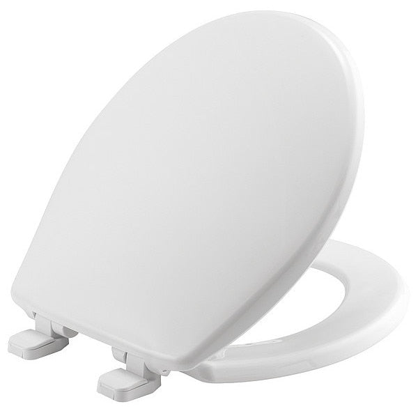 Toilet Seat, With Cover, Plastic, Round, White