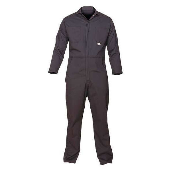 Flame Resistant Coverall, Navy Blue, Cotton Blend, L