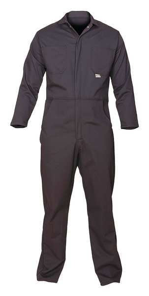Flame Resistant Coverall, Navy Blue, Cotton Blend, M