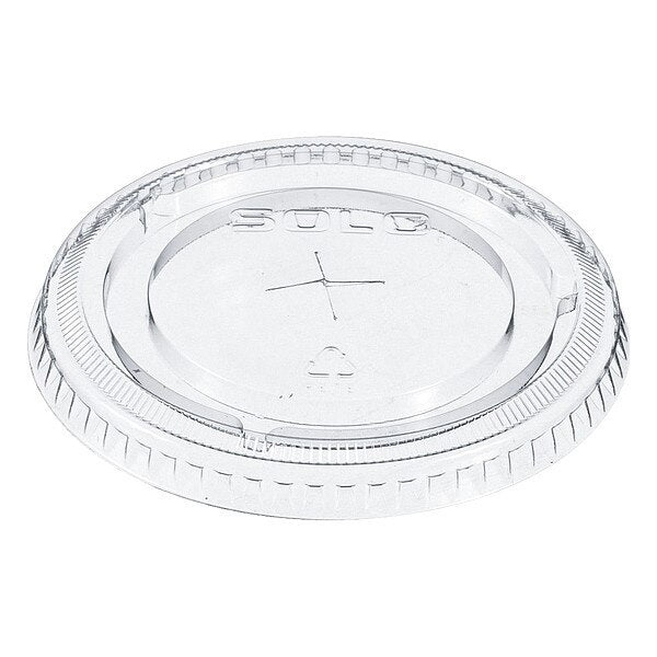 Lid for 9 to 20 oz. Cold Cup, Flat, Straw Slot, Clear, Pk1000