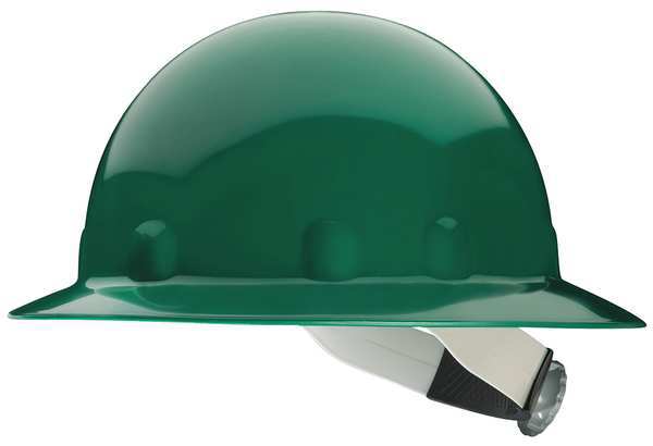 Full Brim Hard Hat, Type 1, Class E, Ratchet (8-Point), Green