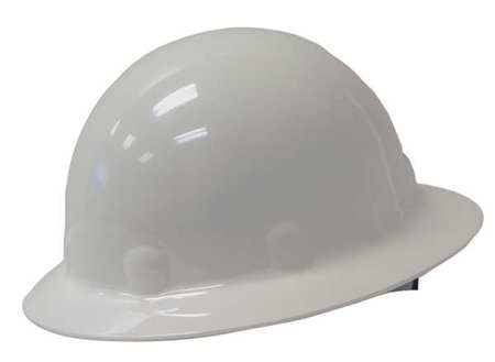 Full Brim Hard Hat, Type 1, Class E, Ratchet (8-Point), White
