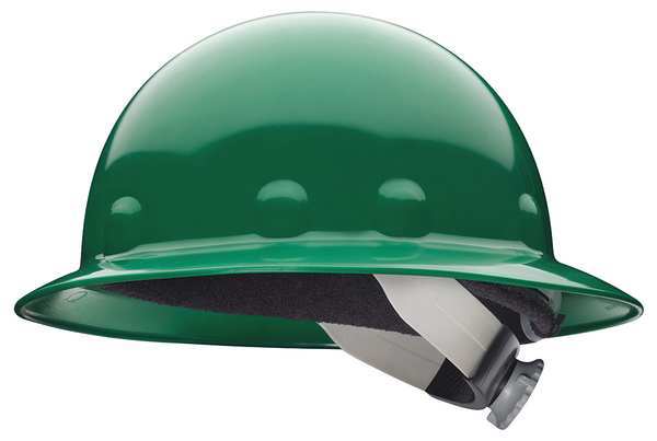 Full Brim Hard Hat, Type 1, Class E, Ratchet (8-Point), Green