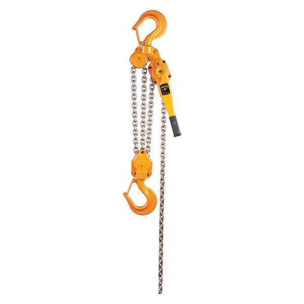 Lever Chain Hoist, 18,000 lb Load Capacity, 20 ft Hoist Lift, 2 13/16 in Hook Opening