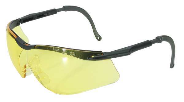 Safety Glasses, Wraparound Amber Polycarbonate Lens, Anti-Fog, Anti-Static, Scratch-Resistant