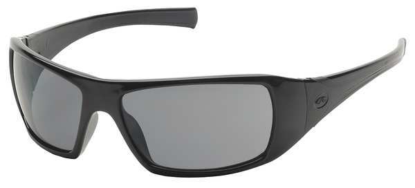Polarized Safety Glasses, Wraparound Gray Polycarbonate Lens, Scratch-Resistant