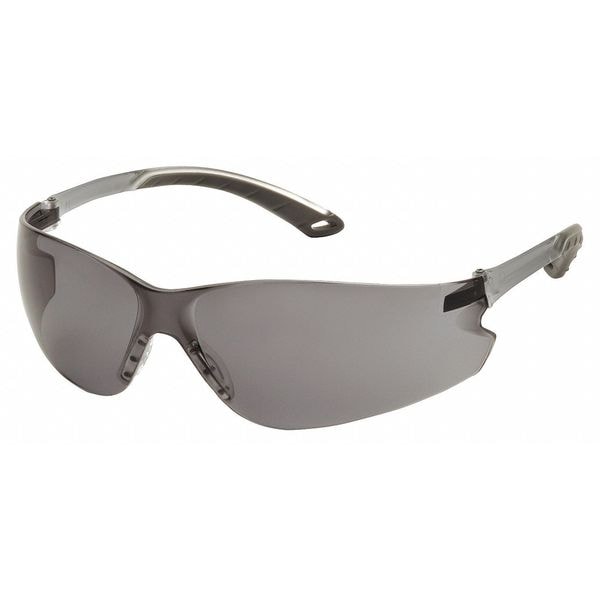Safety Glasses, Itek Series, Anti-Fog/Scratch/Static, Frameless, Gray Temple, Gray Lens