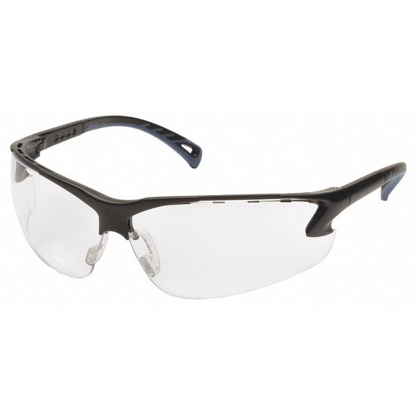 Safety Glasses, Wraparound Clear Polycarbonate Lens, Scratch-Resistant