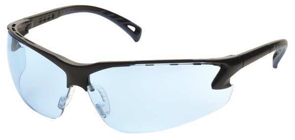 Safety Glasses, Wraparound Blue Polycarbonate Lens, Scratch-Resistant