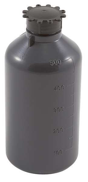 Bottle, 500mL, LDPE, Narrow, Gray, PK25