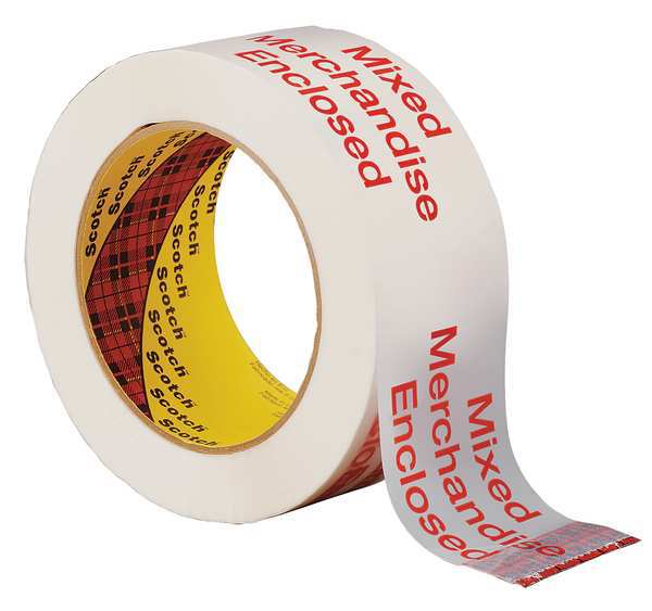 Carton Tape, Red on White, 48mm x 100m