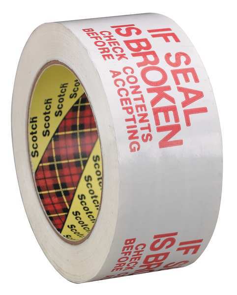 Carton Tape, Red on White, 48mm x 100m