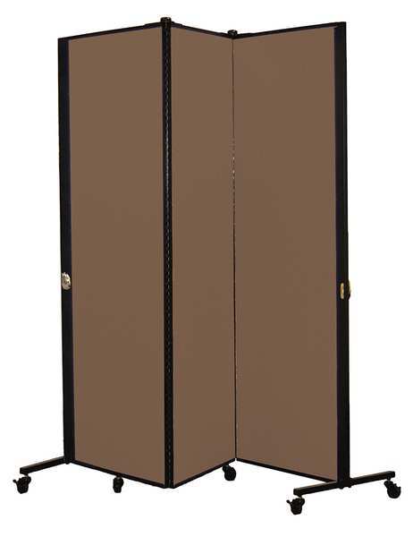 Portable Room Divider, 5Ft 9In W, Walnut