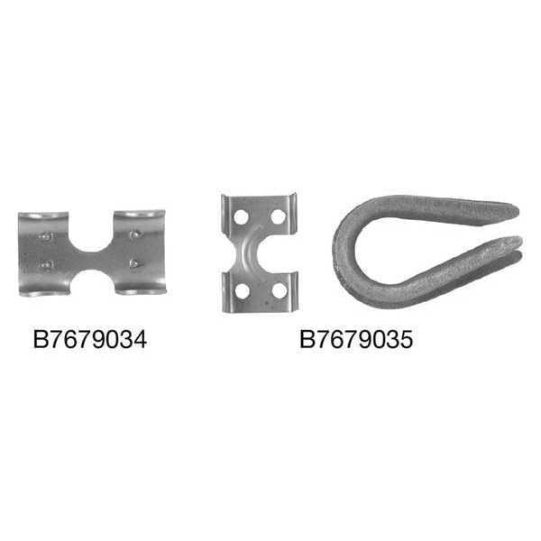 1/2â Rope Clamp, Zinc Plated, 2 pcs per Bag