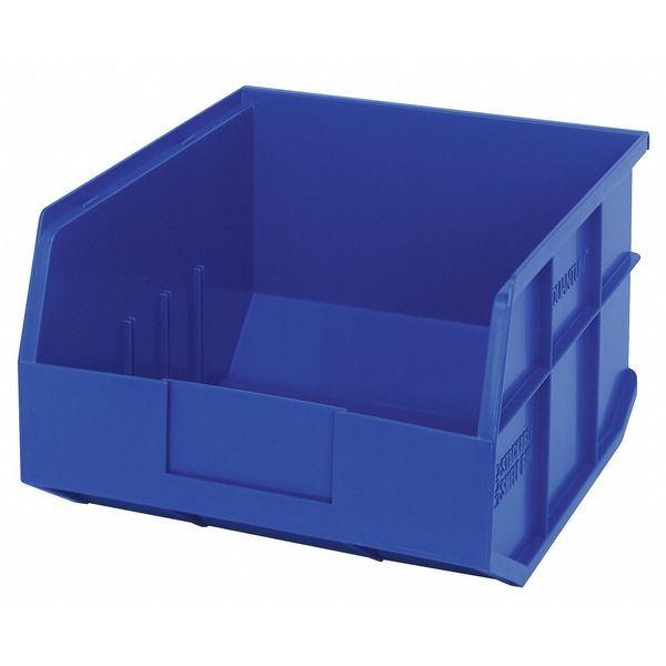 Shelf Storage Bin, Blue, Polypropylene, 12 in L x 11 in W x 7 in H, 65 lb Load Capacity