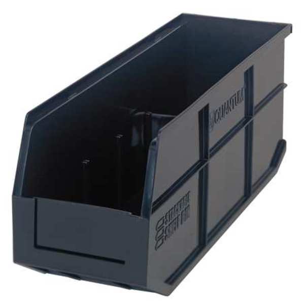 Shelf Storage Bin, Black, Polypropylene, 18 in L x 6 in W x 7 in H, 65 lb Load Capacity