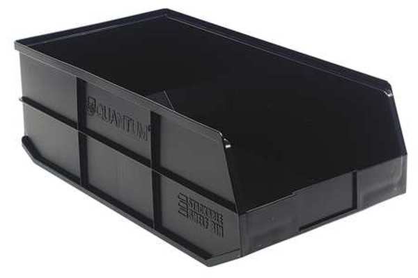 Shelf Storage Bin, Black, Polypropylene, 20 1/2 in L x 11 in W x 7 in H, 85 lb Load Capacity