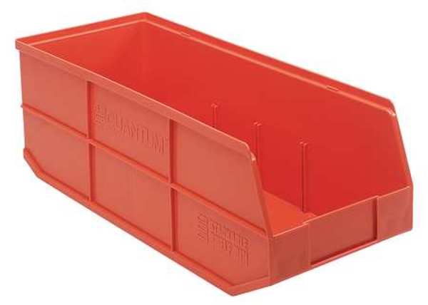 Shelf Storage Bin, Orange, Polypropylene, 20 1/2 in L x 8 1/4 in W x 7 in H, 70 lb Load Capacity