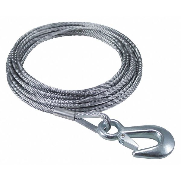 Winch Cable w/Hook, 25 Ft. x 3/16 In