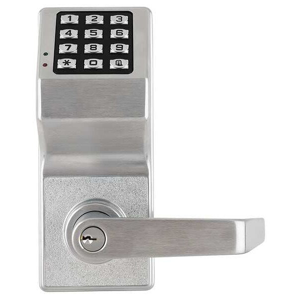Electronic Lock, Brushed Chrome, 12 Button
