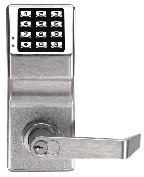 Electronic Lock, Brushed Chrome, 12 Button
