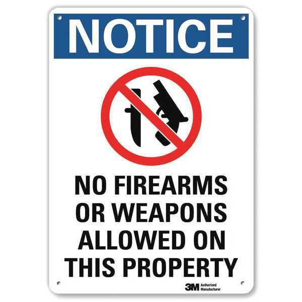 Notice Sign, 10 in H, 7 in W, Plastic, Horizontal Rectangle, English, U1-1015-NP_7X10