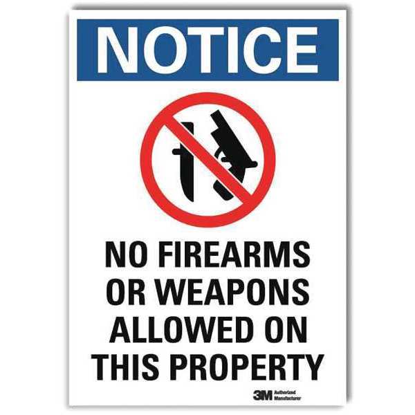Notice Sign, 7 in H, 5 in W, Reflective Sheeting, Vertical Rectangle, English, U1-1015-RD_5X7