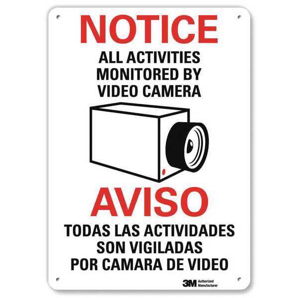 Notice Sign, 14 in H, 10 in W, Aluminum, Vertical Rectangle, English, Spanish, U1-1003-NA_10x14