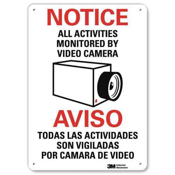 Notice Sign, 10 in H, 7 in W, Plastic, Horizontal Rectangle, English, Spanish, U1-1003-NP_7X10
