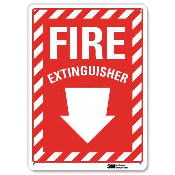 Fire Extinguisher Sign, 10x7 In.