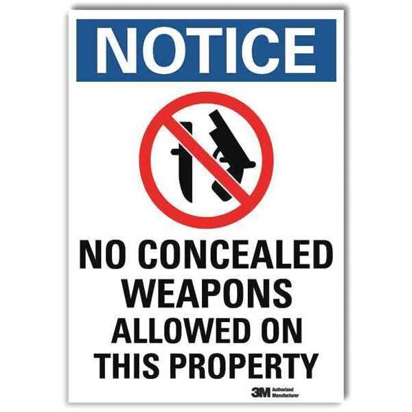 Notice Sign, 10 in H, 7 in W, Reflective Sheeting, Horizontal Rectangle, English, U1-1012-RD_7X10