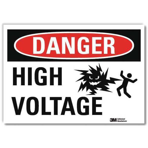 Danger Sign, High Voltage, 7x10 In.