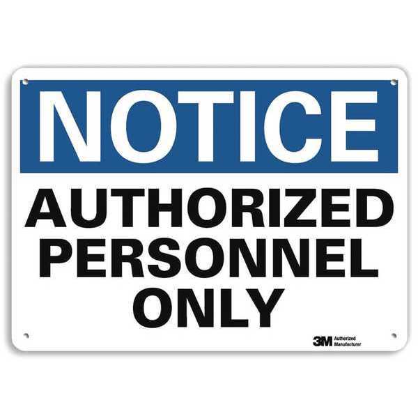 Notice Sign, 10 in H, 14 in W, Aluminum, Horizontal Rectangle, English, U1-1024-RA_14X10