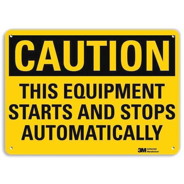 Caution Sign, 7 in Height, 10 in Width, Aluminum, Vertical Rectangle, English