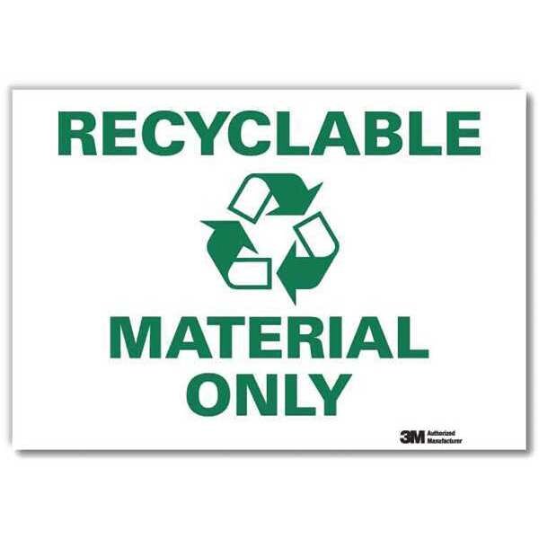 Recycling Sign, 10x7 In., English, U1-1062-RD_10X7