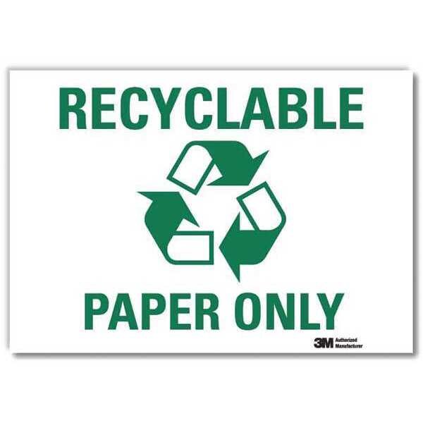 Recycling Sign, 10x7 In., English, U1-1070-RD_10X7