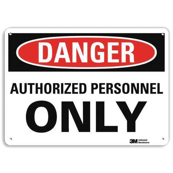 Danger Sign, 10 in H, 14 in W, Aluminum, Horizontal Rectangle, English, U1-1042-NA_14x10
