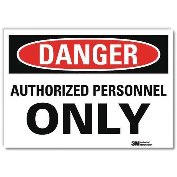 Danger Sign, 7 in H, 10 in W, Reflective Sheeting, Vertical Rectangle, English, U1-1042-RD_10X7