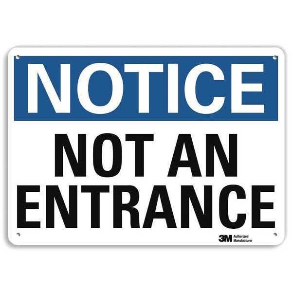 Entrance Sign, 10 in H, 14 in W, Plastic, Horizontal Rectangle, English, U1-1043-NP_14X10