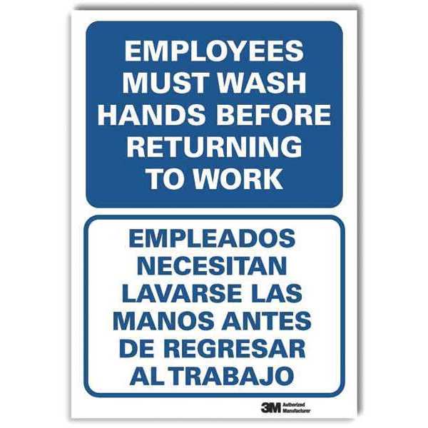 Hygiene Sign, 14x10 In., Bilingual, U1-1046-RD_10X14