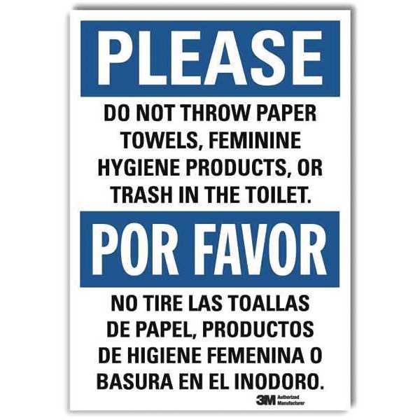 Hygiene Sign, 7x5 In., Bilingual, U1-1049-RD_5X7