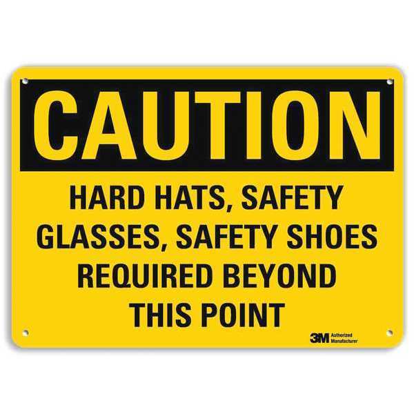 Plastic Caution Sign, 4 Holes, 14
