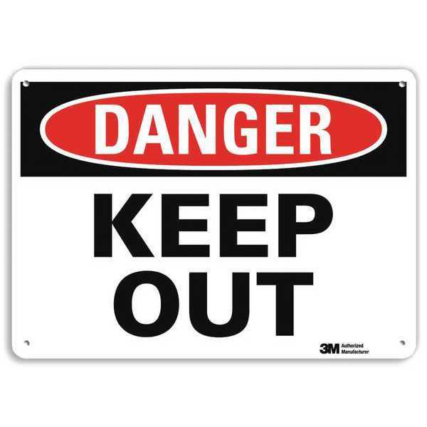 Danger Sign, 10 in H, 14 in W, Plastic, Horizontal Rectangle, English, U1-1056-NP_14X10